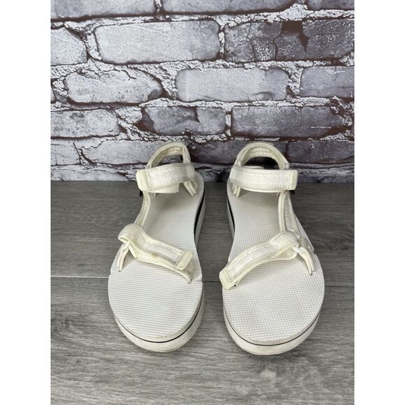 Teva Flatform Universal Mesh Platform Sandals White Mesh Strappy Women 8M US/39 - Picture 11 of 16